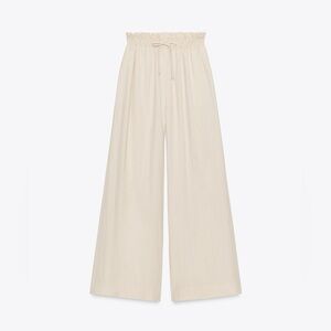 NWT ZARA WOMAN WIDE LEG PANTS HIGH WAIST SIZE S OVERSIZED